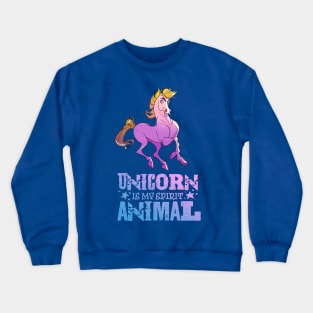 Unicorns happy vibes - with text Crewneck Sweatshirt